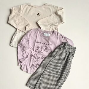 Zara Bundle, two long sleeve shirts and a pair of checkered pants